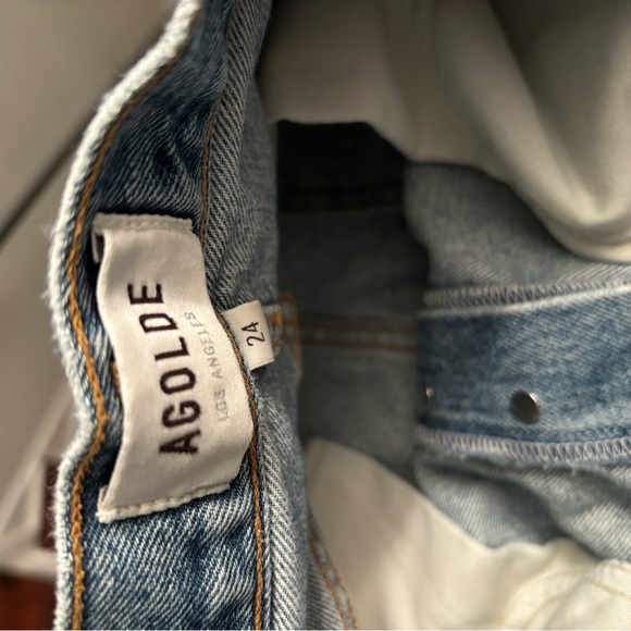 AGOLDE 90'S Pinch Waist High-Rise Straight Jeans Endless Blue - Picture 6 of 10